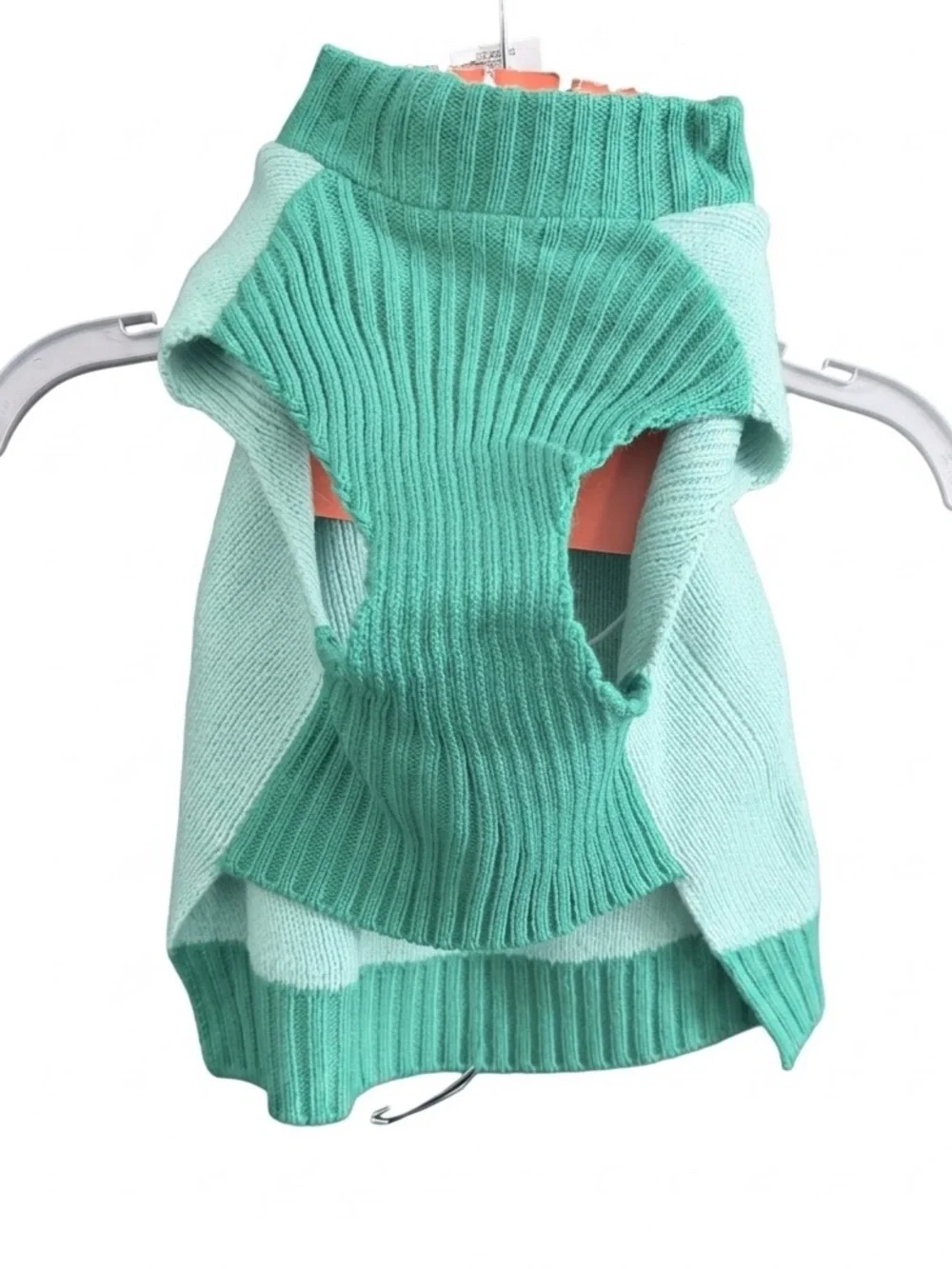Cute Green Monster Knit Dog Sweater with Faux Fur Hair